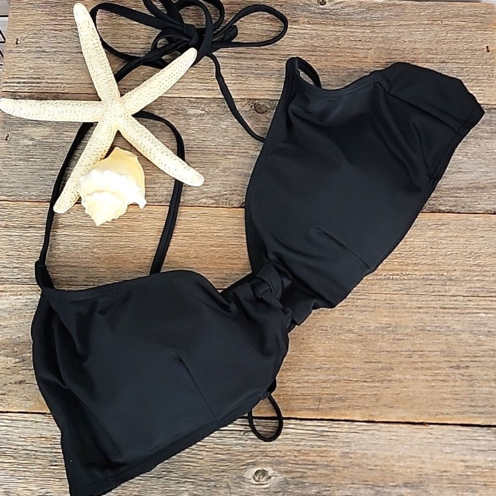 Joe Boxer swimwear black bikini top Size XXL